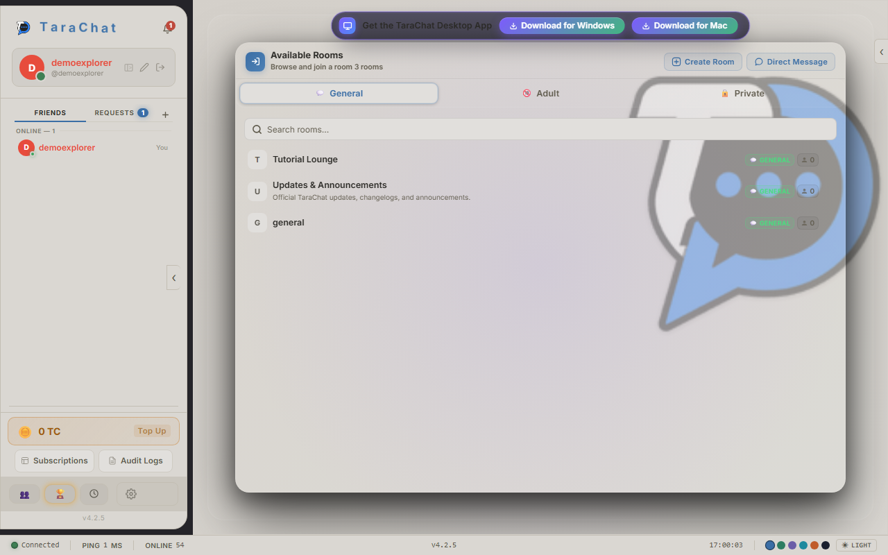 A Password Required pop-up asking to unlock end-to-end encryption keys, shown over a direct message window